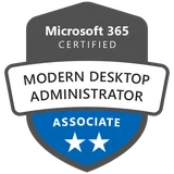 Microsoft 365 Certified: Modern Desktop Administrator Associate badge from Microsoft