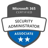 Microsoft 365 Certified: Security Administrator Associate* badge from Microsoft