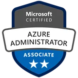 Microsoft Certified: Azure Administrator Associate badge from Microsoft
