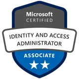 Microsoft Certified: Identity and Access Administrator Associate badge from Microsoft
