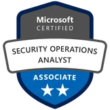 Microsoft Certified: Security Operations Analyst Associate badge from Microsoft